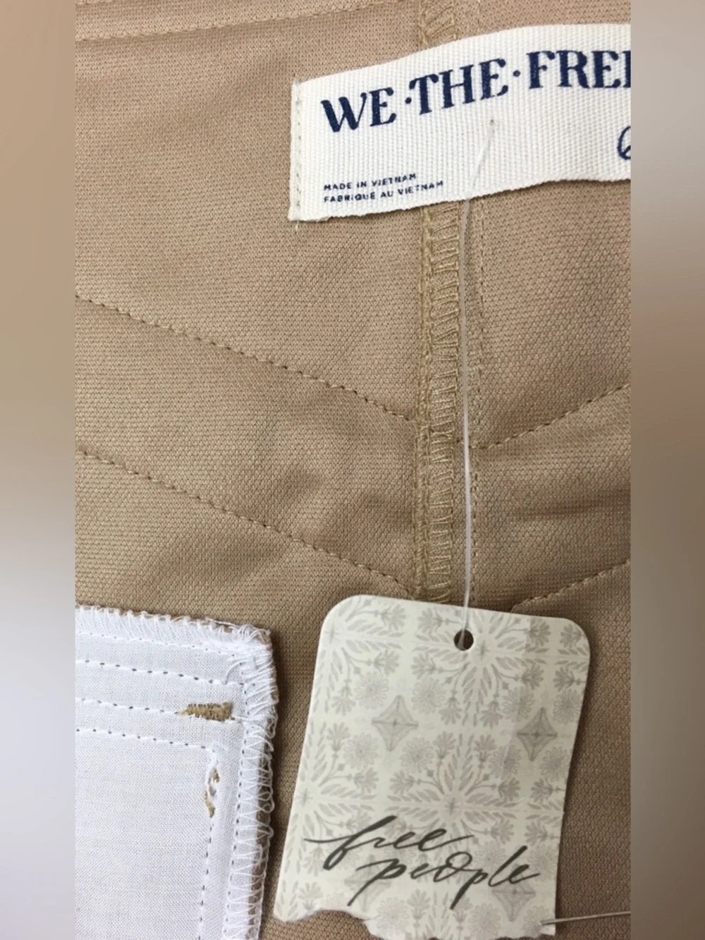 Free People / We The Free - Sierra NWT Vegan Suede Western Mini Skirt Beige Sz 6